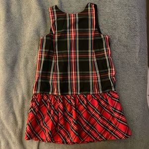 Jcrew factory girls plaid Christmas dress. 7 EUC